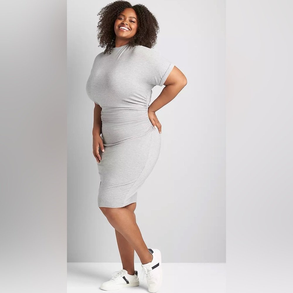 Lane Bryant Mock-Neck Ruched-Side Sheath Dress